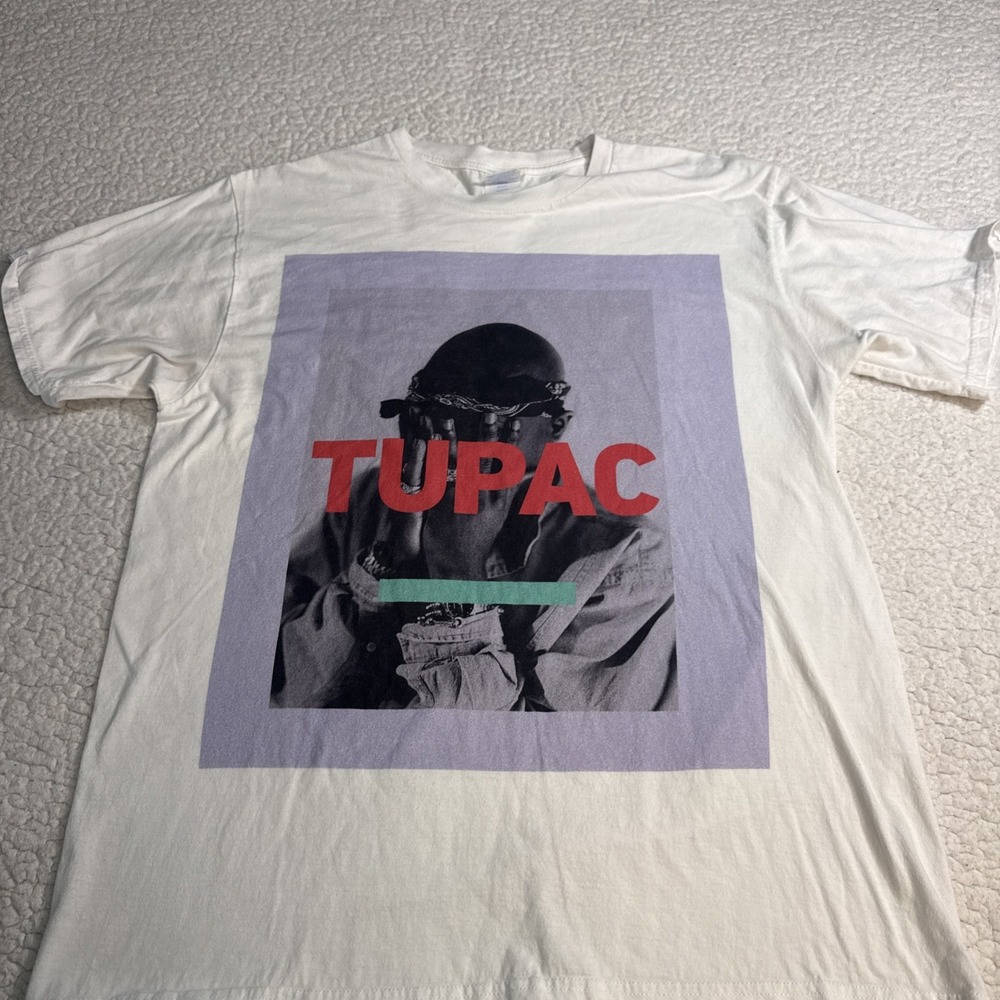 Tupac Shakur Culture Photo T-shirt White Size Large Streetwear rare trendy